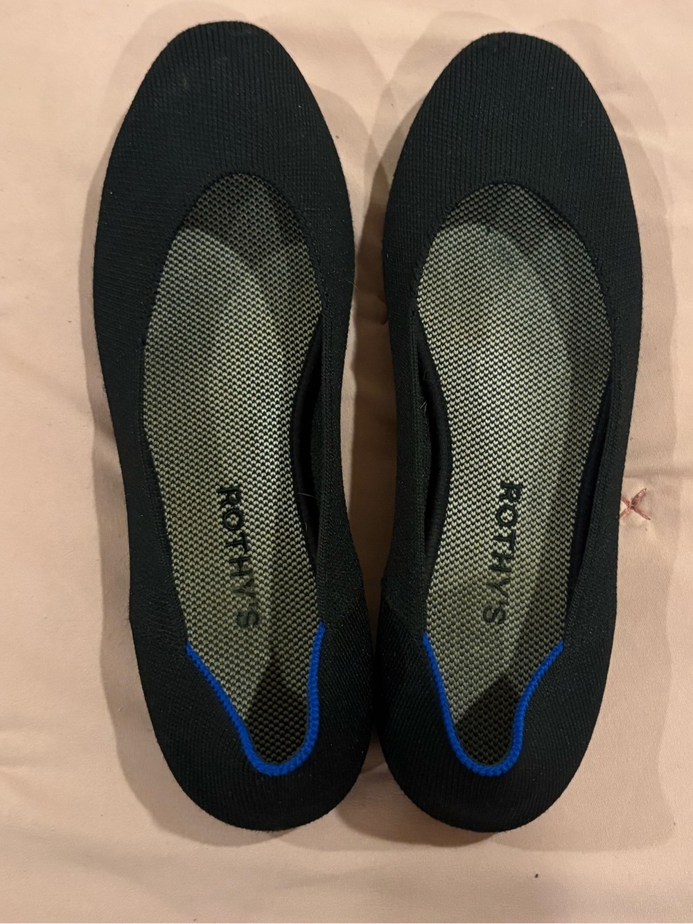 Rothy's Women's The Flat Round Toe Solid Black Washable Ballet Flats Size 9